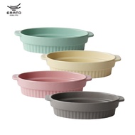 [Korea ERATO] Macaron Color Series Double-Ear Ceramic Baking Pan Boat-Shaped Baking Pan Oval Baking 