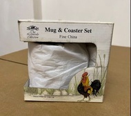 雞圖案陶瓷器馬克杯和杯墊套裝 The Leonardo Collection  chicken pattern fine china mug amd coaster set