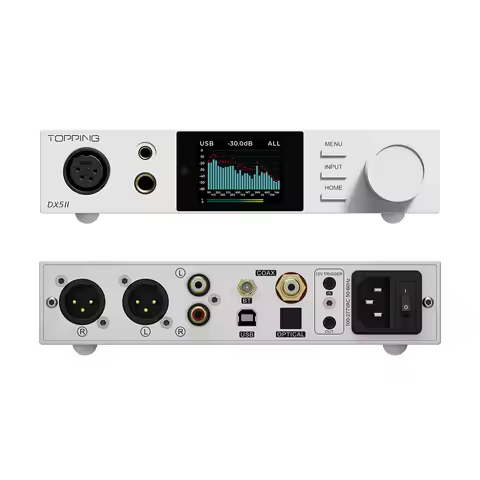 New TOPPING DX5 II Fully Balanced DAC&Headphone Amp Combo ES9039Q2M X2 10-band high-percision PEQ BT