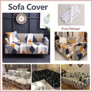 1/2/3/4 Seater Sofa Cover Universal L Shape Slipcover Stretch Sofa Cushion Cover Protector Sarung Sofa Sofa Kusyen Cover