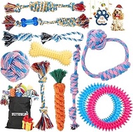 Zutesu Dog Rope Toy for Puppy Teething, 12 Pack Indestructible Dog Toys for Puppy Chewers, Interacti