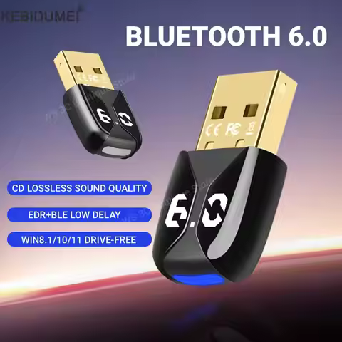 Bluetooth 6.0 Adapter USB Bluetooth 5.4 Dongle for PC Wireless Mouse Keyboard Bluetooth Headset Driv