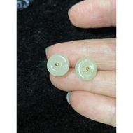 jade ear stud doughnut shape jade earring