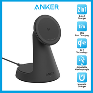 Anker Charger MagGo Wireless Charger (2-in-1 Dock Stand) Qi2 15W Fast Charging MagSafe Charging Stan