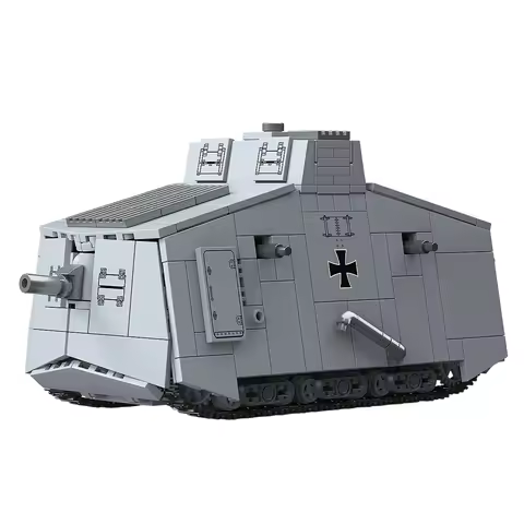920pcs World War I A7V Heavy Tank Building Blocks MOC A7V Assault Tank Vehicle Military Series Brick