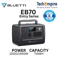 BLUETTI EB70 Portable Power Station 716Wh LiFePO4 Battery Surge AC Solar Generator (1000W/1400W)