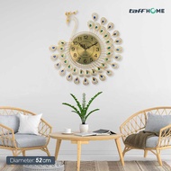 COD BEST SELLER TaffHOME Jam Dinding Quartz Clock Diamond Peacock 52cm / Jam dinding unik klasik ele