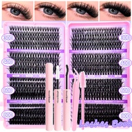 QUEENICE Lashes Cluster DIY Lash Extension Mixed Tray Clusters Eyelashes Fluffy Individual Lashes Ca