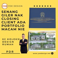 PORTFOLIO DESIGN RUMAH BANGLO, KATALOG DESIGN RUMAH UNTUK KONTRAKTOR, CATALOG PELAN RUMAH, 62 KOLEKS