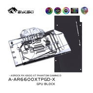 Bykสกี6600xt GPU Block สำหรับ ASRock 6600XT Phantom GamingD การ์ดจอน้ำเย็นA-AR6600XTPGD-X