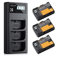 K&F LP-E6NH / LPE6 (2280mAh) Battery and Three Slot Charger 3-Pack Battery (ประกันศูนย์)