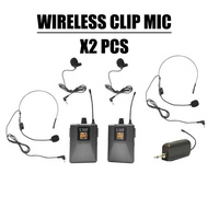 Denn Wireless Microphone UHF Channel Karaoke Handheld Mic Dual Handheld Microphone/Clip Microphone