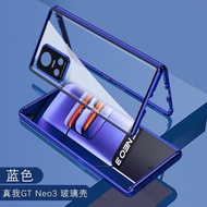 เคสฝาพับเคสสำหรับ Realme 9Pro GT Neo 3 Neo3 GTNeo3 GT2 Pro GT รุ่น Master GT Neo2 GT Neo3T สองด้านกระจกเทมเปอร์เคสโทรศัพท์โลหะเต็มกล้องแข็งฝาครอบหลังปลอกโทรศัพท์มือถือกันกระแทก