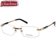 Chashma Top Quality Rimless Eyeglasses Titanium Glasses Frame Brand Optical Glasses Frame Men eo