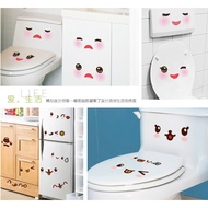 IJN SITTING CLOSET STICKER CUTE SMILE TOILET STICKER 30x60 BATHROOM DECORATION TRANSPARENT WALL STIC