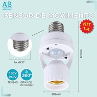 E27 Motion Sensor Light Socket 3-Pack– PIR Detector 110-220V 60W Max for Automatic Bulb Control Home