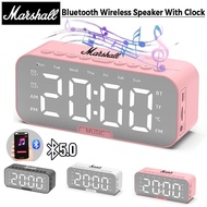 （COD/24ship）Marshall Bluetooth Speaker Wireless Speaker with LED Digital/Alarm Clock/FM Mini Speaker