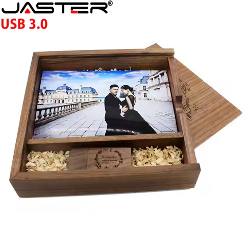 JASTER USB 3.0 FREE LOGO Maple Photo Album Usb+Box Flash Drive Pendrive 4G 16GB 32GB 64GB Photograph