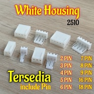 2-10Pasang Konektor white housing 2 3 4 5 6 7 8 9 16 18 pin lhe 2510 WH molex jst molek