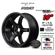 FL5 / FK8 Sport Rim RAYS TE37 Saga S-Plus Black Shadow 19"x9.5j +36 | + Rays Hub Ring & Rays Rim Cap