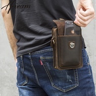 Hiram Vintage Genuine Leather High Quality Waist Bag For Men Belt Leg Hip Pack Cell Phone Holder Bag