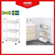 HORNAVAN by Ikea Trolley rack 3 Tier Multipurpose Trolley Storage Rack with Wheel