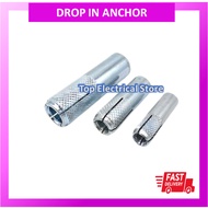 DROP IN ANCHOR WALL PLUG STEEL 5/16'' AND  3/8''