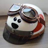 3c Certified Cartoon Dog Helmet Electric Vehicle Half Helmet Four Seasons Men Women Couples Harley H