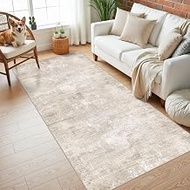 Washable Modern Ktichen Runner Rugs: 3x8 Abstract Indoor Under Table Runners for Hardwood Bedroom Ba