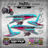 HONDA CLICK 125i V1 ( STOCK DECALS 02 DESIGN )【ThaijutsuStickers】