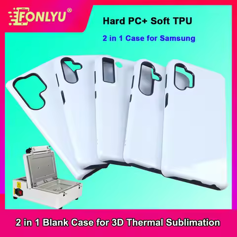 FONLYU 5pcs 3D Full Wrapped Film Sublimation Heat Transfer 2 in 1 Phone Cases for Samsung S22 S23 Pl