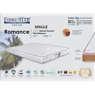 JFH Fibre Star Full Coconut Fibre Single Size Mattress ROMANCE (SINGLE) 4 inch / Tilam Single Coconu