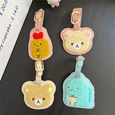 Cartoon Korilakkuma bear Embroidery Luggage Tag Sumikko Gurashi Suitcase ID Label Tokage Ebifurai No