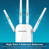 Wonlink Wireless WiFi Range Extender 1200Mbps Dual Band Repeater 2.4/5Ghz Wi fi Booster with 4 Ethernet Antennas