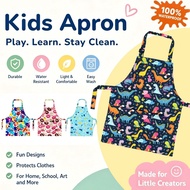 Waterproof Apron for Kids Reusable Kids Apron Painting Apron Anti-Stain Painting Clothes 6-12Y