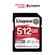 Kingston Canvas React Plus  V60 SD Memory Card for 4K Video and DSLR (UHS-II, U3, V60) 512GB/256GB/1