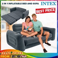 INTEX 66552 Pull-Out Sofa Inflatable Sofa Bed Double Square Foldable Multifunctional Comfortable Sur