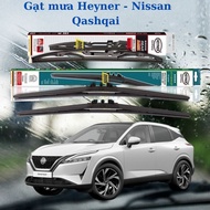 Front And Rear Rain Wiper For NISSAN QASHQAI Cars - HEYNER Hydrano - SILICON Soft Bone Wiper With Steel Core-Cleaning-Durable