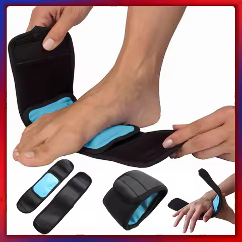 Black Reusable Ice Pack For Injuries Gel Strap Wrap Hand Foot Wrist Elbow Relief Pain Hot Cold Thera