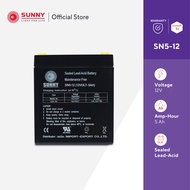 SUNNY เเบตเตอรี่เเห้ง SLA 12V 5Ah รุ่น SN5-12 Battery Sealed Lead Acid เหมาะสำหรับไฟสำรองฉุกเฉิน/UPS/ระบบเตือนภัย