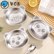 WON Kid Meal Bowl, 316 Stainless Steel Eco-Friendly Children Food Container, Portable Cute Bear Desi