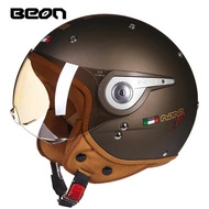 BEON B-110หมวกกันน็อคมอเตอร์ไซค์3/4หมวกกันน็อคแบบเปิดหน้า Retro Capacete Motocross Casque Moto Vinta