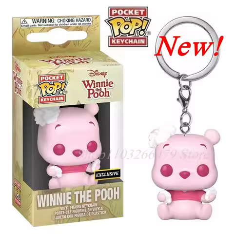 2026 NEW Hot Sale Funko Pocket Pop! Keychain Disney: Winnie the Pooh Pink Q Creative Model Keychains