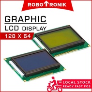 Graphic LCD 128x64 Pixel Yellow Backlight Parallel Interface Display Module 12864B, Compatible Ardui