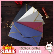 Gold-edged Envelopes 10 Pcs Vintage Golden Border Envelopes with V Flap – Quick Seal Luxury Invitati