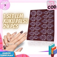 Nail Glue Stickers 24 pcs False Nail Glue Gel Nail Double Tape Silicone 1 SET FALSE Nail STICKERS 24