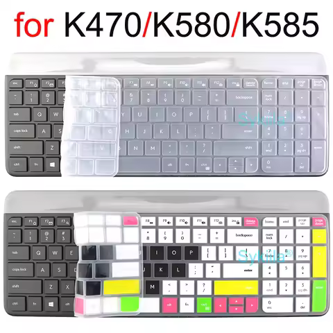 Keyboard Cover for Logitech MK470 K470 K580 K585 Wired Set Silicone Protector Skin Case Film Colorfu