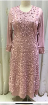 (COD) NEW Collection Gamis Tali Samping tille motif //Dress Brokat tile Import butik// Gamis Yul// G
