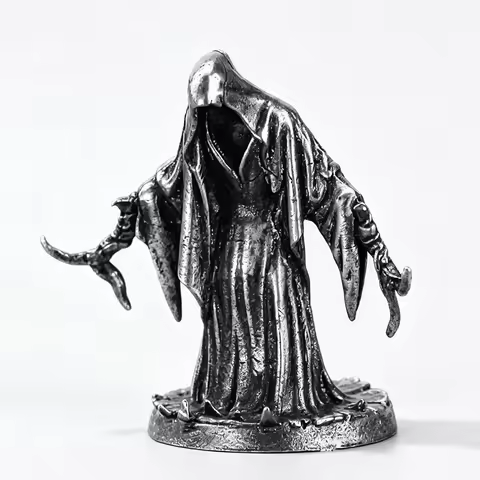 Metal Reaper Scythe Death Miniature Soldier Model Board Game Chess Piece Desktop Decor Craft Gift fo