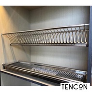 304&amp;201 WITH 2 Tier  STAINLESS STEEL DISH RACK  RANGE 600MM~1000MM CARCASE  KITCHEN CABINET DISH RACK